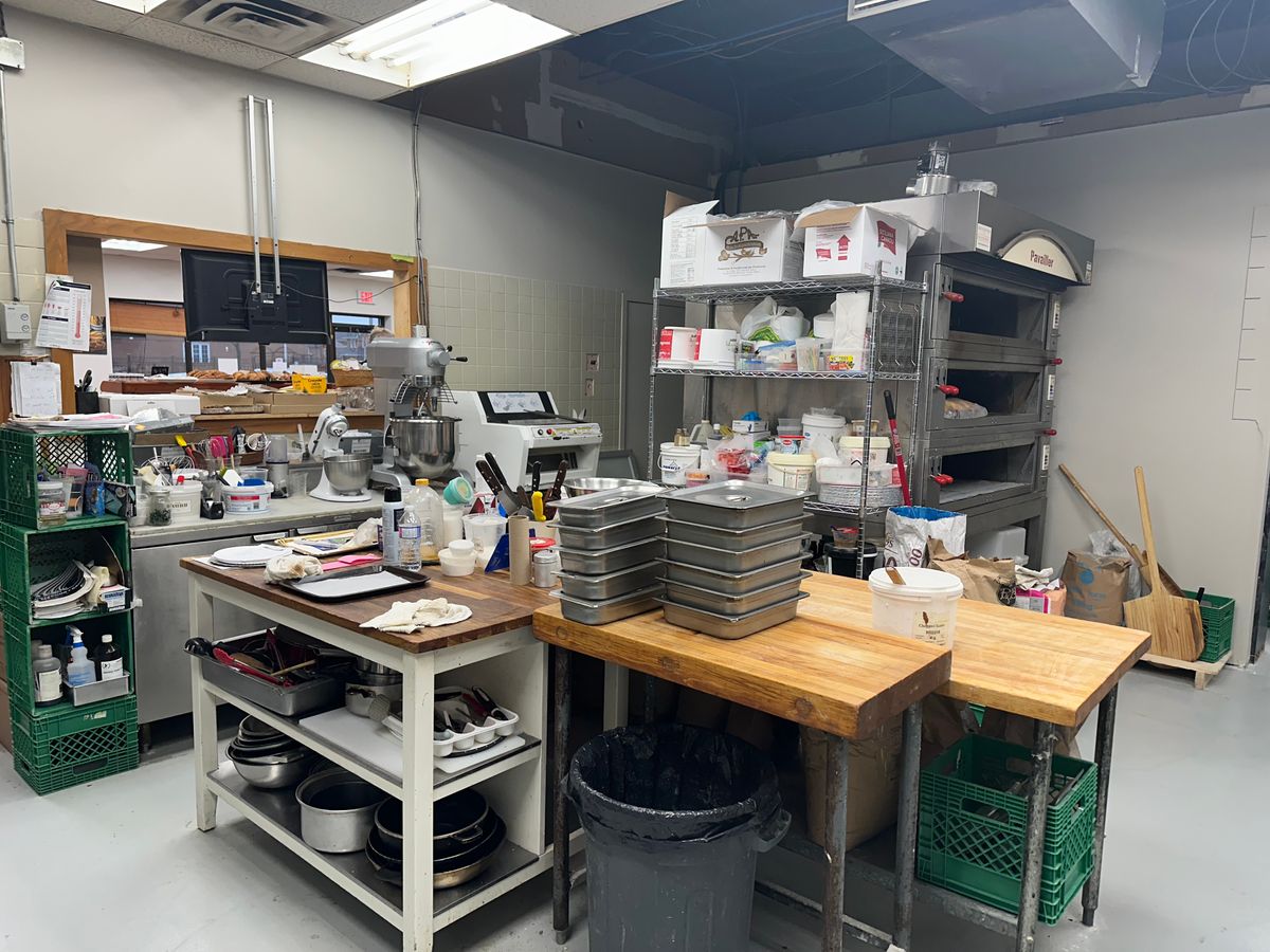 Whole Bakery Kitchen, Prep Area and Ovens. 